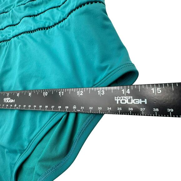 BLEU ROD BEATTIE Womens 10 Teal Green Behind the Seams Padded One Piece Swimsuit - Picture 9 of 10